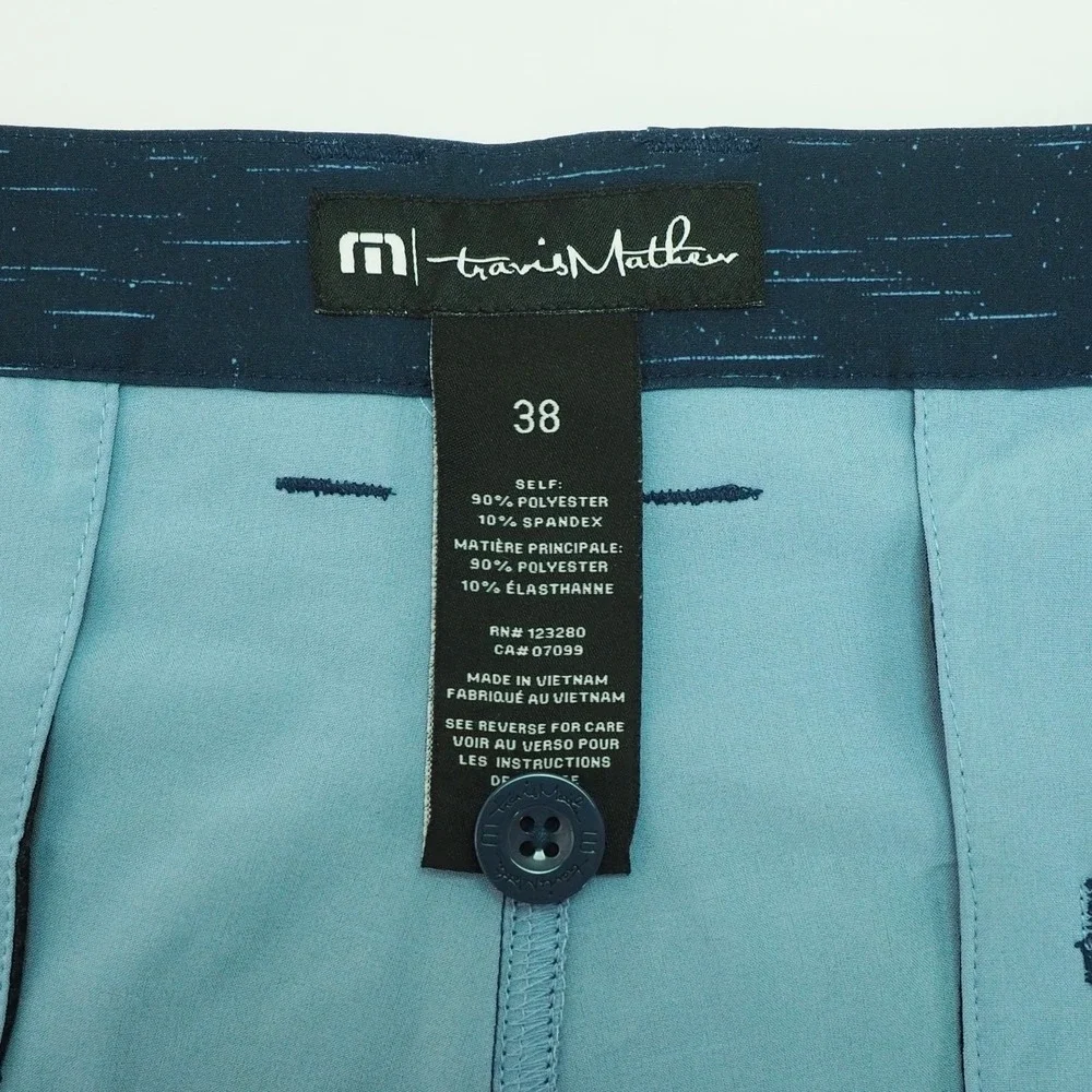 New Travis Mathew Solo Trip Hybrid Golf Chino Shorts Mens 38 Navy Blue Stretch